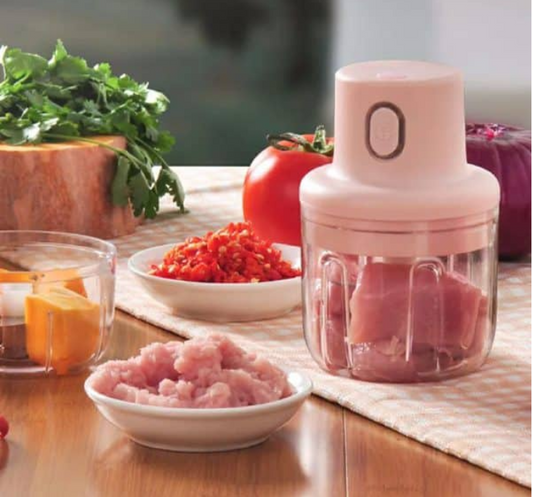 250ml Pink Usb Wireless Electric Garlic Masher Sturdy Press Mincer Vegetable