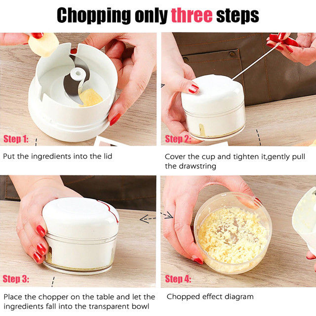 Mini Powerful Meat Grinder Hand-power Food Chopper Mincer Mixer