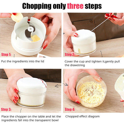 Mini Powerful Meat Grinder Hand-power Food Chopper Mincer Mixer