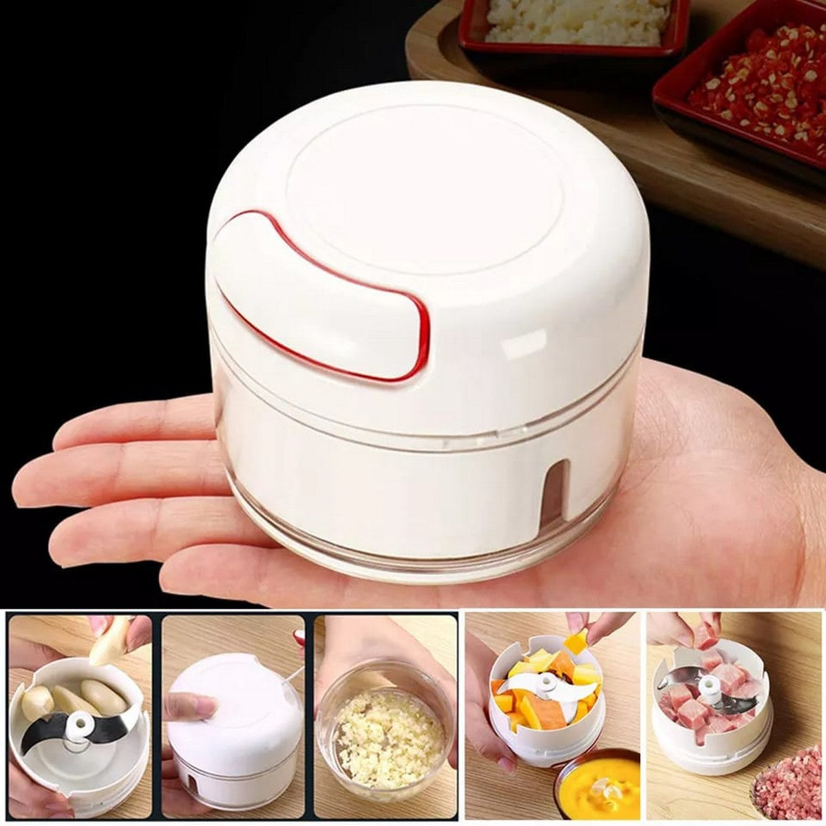Mini Powerful Meat Grinder Hand-power Food Chopper Mincer Mixer
