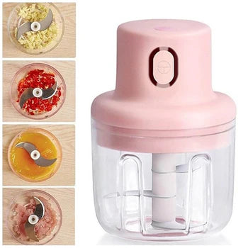 250ml Pink Usb Wireless Electric Garlic Masher Sturdy Press Mincer Vegetable